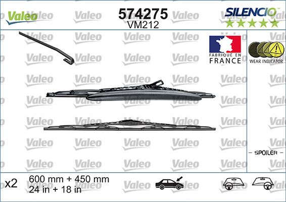 VALEO SILENCIO PERFORMANCE Ablaktörlő lapát 574275_VALEO